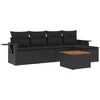 Image de vidaXL - 6-delige - Loungeset - met - kussens - poly - rattan - zwart