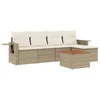 Image de vidaXL - 6-delige - Loungeset - met - kussens - poly - rattan - beige