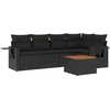 Image de vidaXL - 6-delige - Loungeset - met - kussens - poly - rattan - zwart