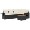 Image de vidaXL - 6-delige - Loungeset - met - kussens - poly - rattan - zwart