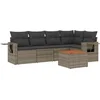 Image de vidaXL - 6-delige - Loungeset - met - kussens - poly - rattan - grijs