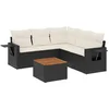 Image de vidaXL - 6-delige - Loungeset - met - kussens - poly - rattan - zwart