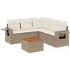 Image de vidaXL - 6-delige - Loungeset - met - kussens - poly - rattan - beige