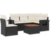 Image de vidaXL - 6-delige - Loungeset - met - kussens - poly - rattan - zwart