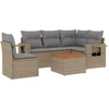 Image de vidaXL - 6-delige - Loungeset - met - kussens - poly - rattan - beige