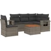 Image de vidaXL - 6-delige - Loungeset - met - kussens - poly - rattan - grijs