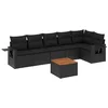 Image de vidaXL - 7-delige - Loungeset - met - kussens - poly - rattan - zwart