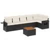 Image de vidaXL - 7-delige - Loungeset - met - kussens - poly - rattan - zwart