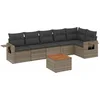 Image de vidaXL - 7-delige - Loungeset - met - kussens - poly - rattan - grijs