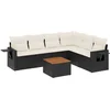 Image de vidaXL - 7-delige - Loungeset - met - kussens - poly - rattan - zwart
