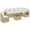 Image de vidaXL - 7-delige - Loungeset - met - kussens - poly - rattan - beige
