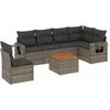 Image de vidaXL - 7-delige - Loungeset - met - kussens - poly - rattan - grijs