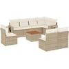 Image de vidaXL - 9-delige - Loungeset - met - kussens - poly - rattan - beige