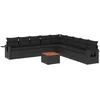 Image de vidaXL - 10-delige - Loungeset - met - kussens - poly - rattan - zwart