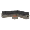 Image de vidaXL - 10-delige - Loungeset - met - kussens - poly - rattan - grijs