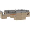 Image de vidaXL - 11-delige - Loungeset - met - kussens - poly - rattan - gemengd - beige