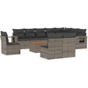 Image de vidaXL - 11-delige - Loungeset - met - kussens - poly - rattan - grijs