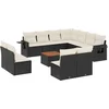 Image de vidaXL - 12-delige - Loungeset - met - kussens - poly - rattan - zwart
