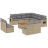 Image de vidaXL - 12-delige - Loungeset - met - kussens - poly - rattan - gemengd - beige