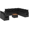 Image de vidaXL - 10-delige - Loungeset - met - kussens - poly - rattan - zwart