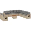 Image de vidaXL - 12-delige - Loungeset - met - kussens - poly - rattan - gemengd - beige