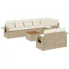 Image de vidaXL - 9-delige - Loungeset - met - kussens - poly - rattan - beige