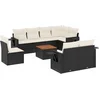 Image de vidaXL - 9-delige - Loungeset - met - kussens - poly - rattan - zwart