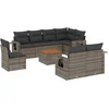 Image de vidaXL - 9-delige - Loungeset - met - kussens - poly - rattan - grijs