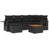 Image de vidaXL - 7-delige - Loungeset - met - kussens - poly - rattan - zwart