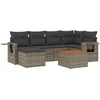 Image de vidaXL - 7-delige - Loungeset - met - kussens - poly - rattan - grijs