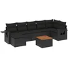 Image de vidaXL - 8-delige - Loungeset - met - kussens - poly - rattan - zwart
