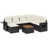 Image de vidaXL - 8-delige - Loungeset - met - kussens - poly - rattan - zwart