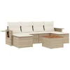 Image de vidaXL - 7-delige - Loungeset - met - kussens - poly - rattan - beige