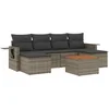 Image de vidaXL - 7-delige - Loungeset - met - kussens - poly - rattan - grijs