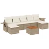 Image de vidaXL - 8-delige - Loungeset - met - kussens - poly - rattan - beige