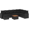 Image de vidaXL - 9-delige - Loungeset - met - kussens - poly - rattan - zwart