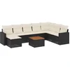 Image de vidaXL - 9-delige - Loungeset - met - kussens - poly - rattan - zwart