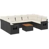 Image de vidaXL - 10-delige - Loungeset - met - kussens - poly - rattan - zwart