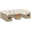 Image de vidaXL - 10-delige - Loungeset - met - kussens - poly - rattan - beige
