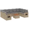 Image de vidaXL - 10-delige - Loungeset - met - kussens - poly - rattan - gemengd - beige