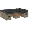 Image de vidaXL - 10-delige - Loungeset - met - kussens - poly - rattan - grijs