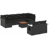 Image de vidaXL - 10-delige - Loungeset - met - kussens - poly - rattan - zwart