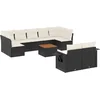 Image de vidaXL - 10-delige - Loungeset - met - kussens - poly - rattan - zwart