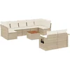 Image de vidaXL - 10-delige - Loungeset - met - kussens - poly - rattan - beige