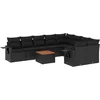 Image de vidaXL - 10-delige - Loungeset - met - kussens - poly - rattan - zwart