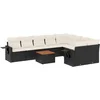Image de vidaXL - 10-delige - Loungeset - met - kussens - poly - rattan - zwart