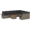 Image de vidaXL - 10-delige - Loungeset - met - kussens - poly - rattan - grijs