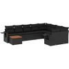 Image de vidaXL - 10-delige - Loungeset - met - kussens - poly - rattan - zwart