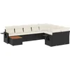Image de vidaXL - 10-delige - Loungeset - met - kussens - poly - rattan - zwart