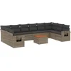 Image de vidaXL - 11-delige - Loungeset - met - kussens - poly - rattan - grijs